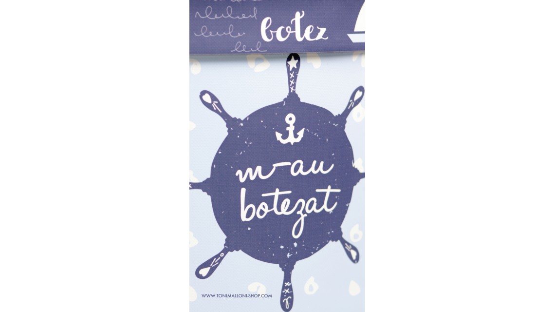 Trusou de botez brodat cu elemente nautice, navy, Ocean 1